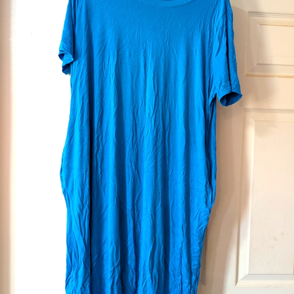 Vibrant Blue T-Shirt Dress
